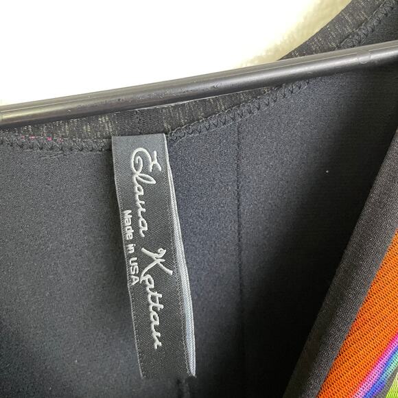 Elaua Kattau Dress Womens Medium Multicolor Mesh Sheer Artsy Colorful Peek A Boo - Picture 8 of 9